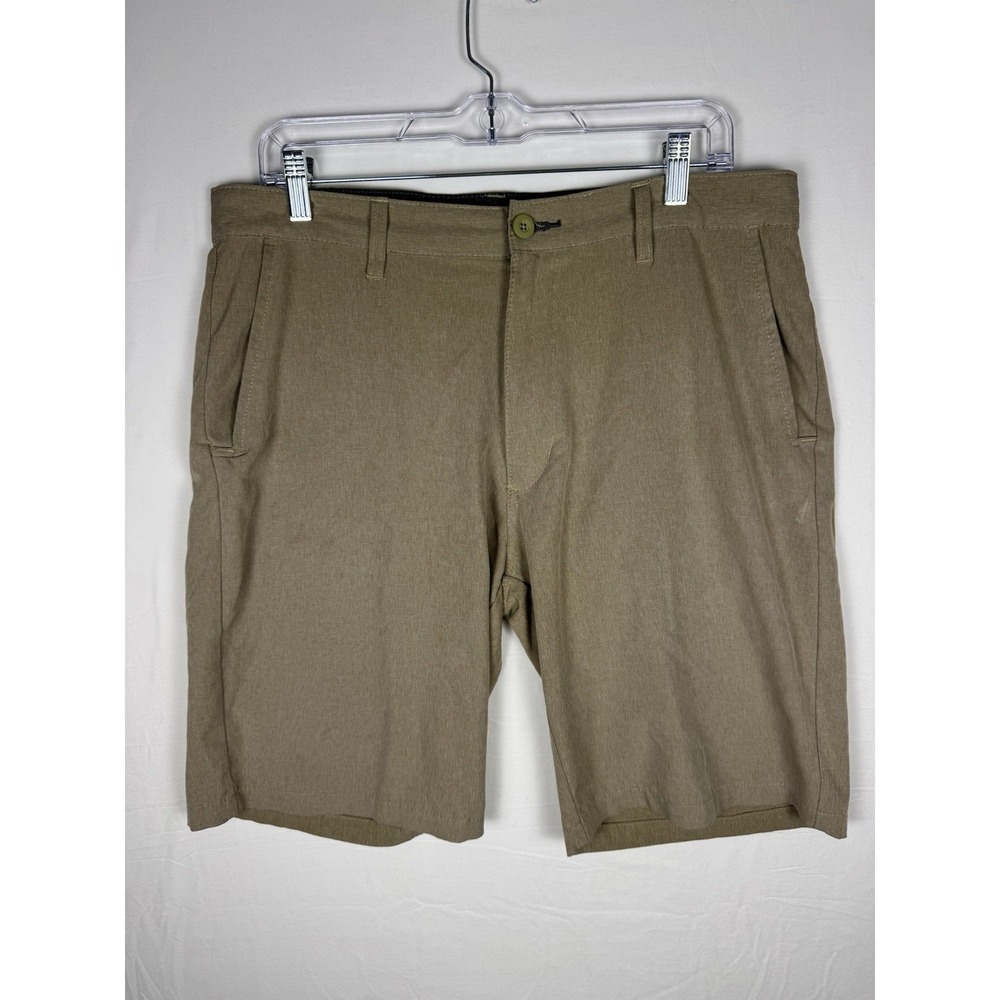Ron Jon Surf Shop Men's Shorts Size 34 Beige Beach Casual Flat Front Lightweight